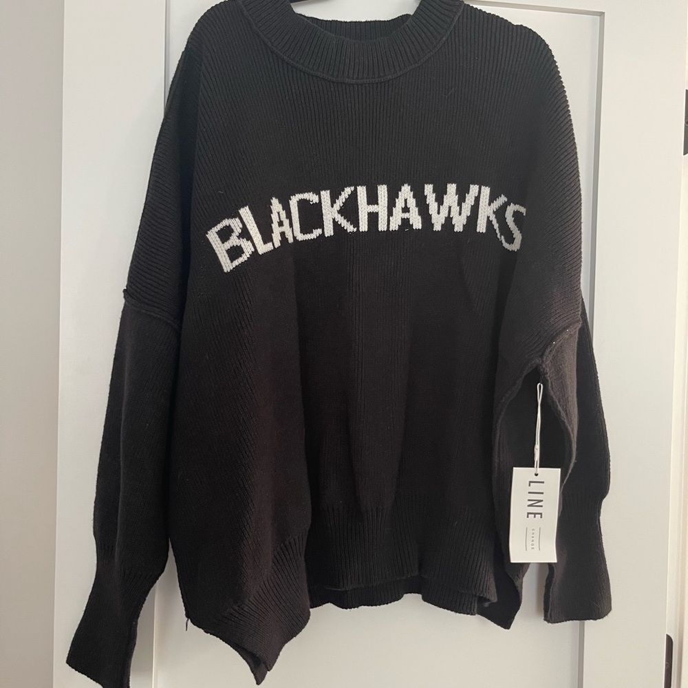 Black 'Blackhawks' Crewneck Sweater